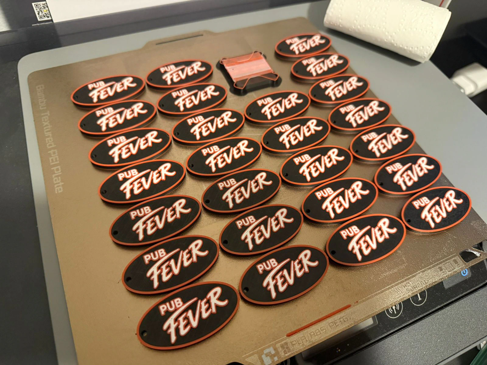 Printed Pub Fever business keychains