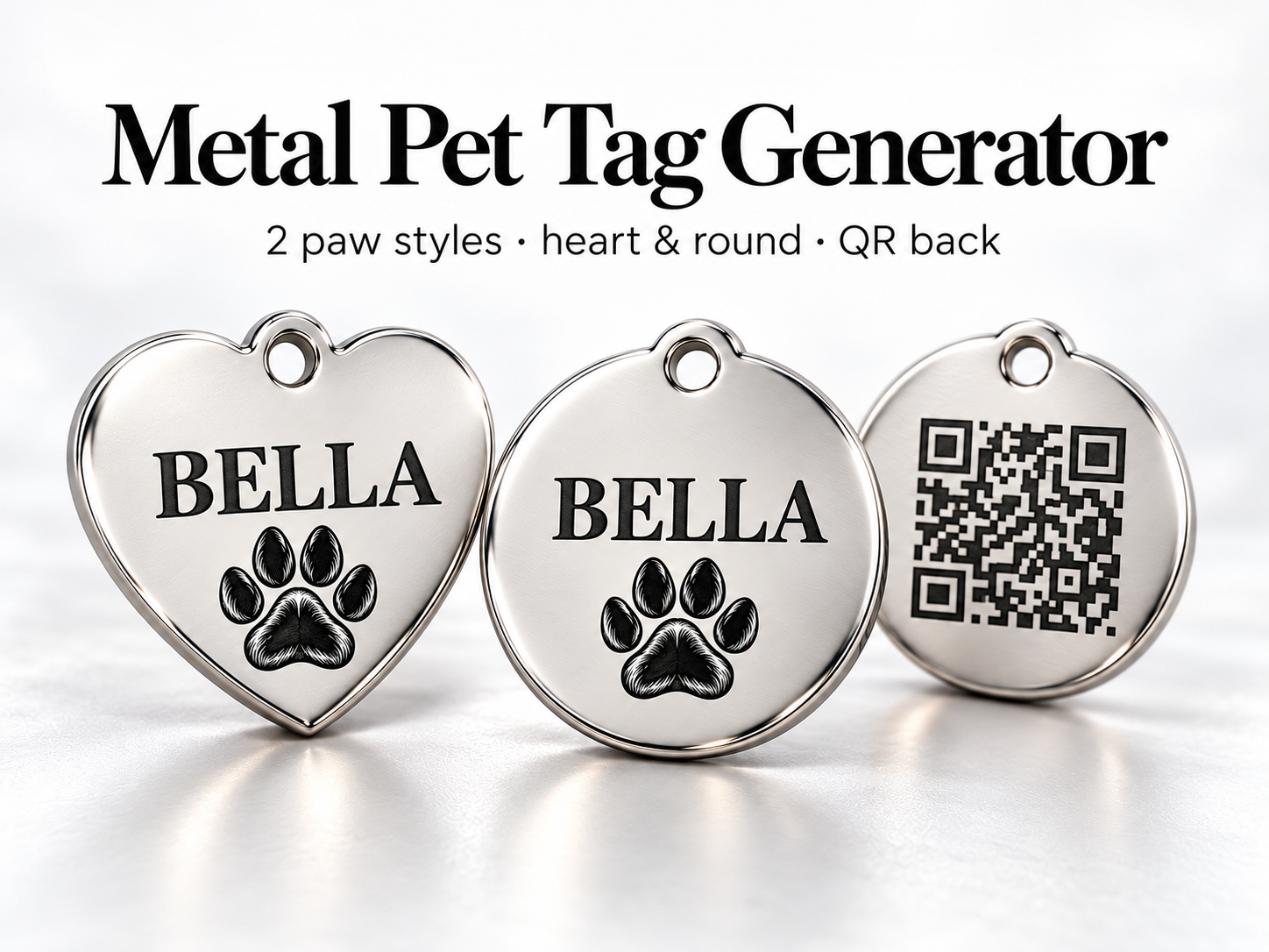 Metal pet tag engraving design example